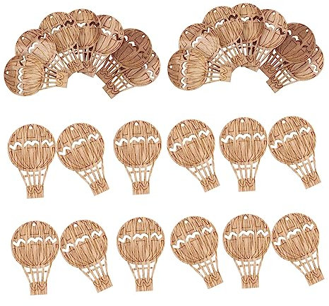 AUTSUPPL 60 Stk Heißluftballon-holzausschnitte Heißluftballon-modell Holziges Stück Eines Heißluftballons Heißluftballon Konfetti Bemalbares Rohlingshandwerk Smooshmellow Hölzern