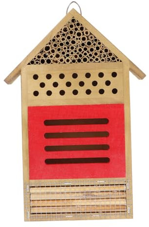 IWOWHERO Bienenhaus Handgemachter Holzhaus Hotel Aus Für Garten Insektenhaus Insektenhotel Insektenschutz Insektenfreund
