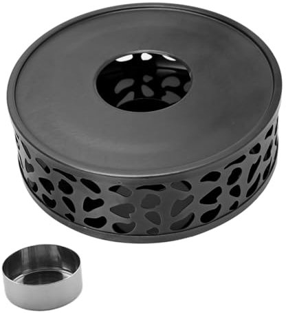 DECHOUS Stainless Steel Tea Warmer with Candle Holder Heating Base Teapot Warmer for Coffee Milk and Tea Compact 6-Inch Stove for Home Office and House Use