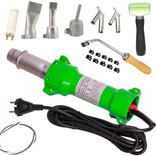 Beyondlife 1600W Heißluftpistole Kunststoff heiß Luft Schweiss Pistole PVC Vinyl Stab Schweißwer, mit LED-Beleuchtung, mit verschiedenen Schweißdüsen und Handgerät Schlitzwerkzeug Bodenbelag Nut-Kit