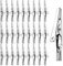 70 PCS Alligator Clips Kit 50mm Silver Crocodile Clips Metal Electrical Test Cable Croc Clips Spring Clamps for Laboratory and Electrical Test Work