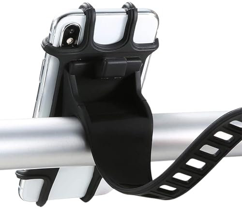 Support de téléphone vélo - Fixation guidon moto, attache universelle | Support en silicone antichoc, rotation à 360° pour smartphones 4,7 à 7,2 pouces, compatible VTT, scooter et trottinette électriq