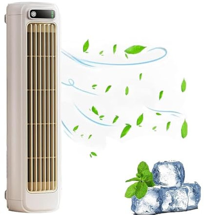 3 Speeds Small Portable Air Conditioner, USB Rechargeable Mini Air Conditioner, Wall Mounted Air Conditioners, No Drilling Wall Mounted Electric Fan, Air Cooling Fan for Desk Bedroom Office (white)