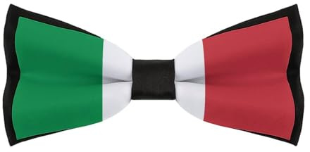Qjjinxior Vorgebundene Herren-Fliege, Italien-Flagge, verstellbare Fliege für Partys