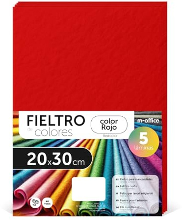 m-office Bastelfilz für DIY-Projekte, Filzplatten in bunten Farben, Weich und Flexibel, Material für Nähen und Patchwork Stoffe, Ideal Handarbeiten, Deko Kunsthandwerk, 40x60cm, (Weiß, 20 Stk)