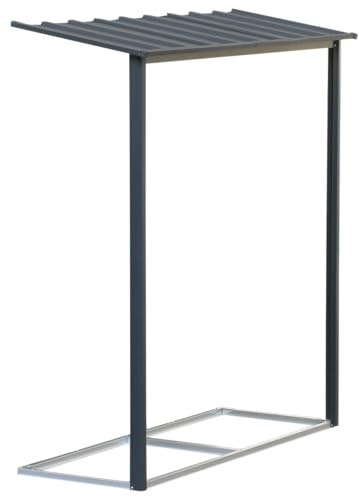 Duramax Alpine Überdachung Erweiterung 2x6 (1,04m2), geeignet für Alpine 8x6 Metall Gartenhaus, aus feuerverzinktem Stahlschuppen, stark verstärktes Dach, wartungsfrei, Anthrazit