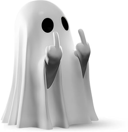 Lilibeila Halloween Middle Finger Ghost Ornament,Halloween Decorations | Spooky Halloween Decor for Indoor & Outdoor,Resin Rude Ghost Figurine, Unique Party & Gift Idea