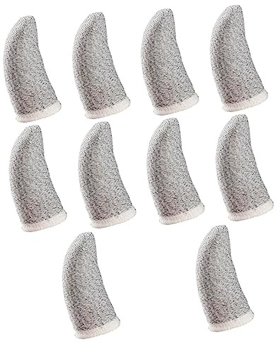 BELLIFFY 10 Pcs Breathable Sweat Finger Sleeves with Fiber Seamless Touchscreen Gloves for Gaming and Daily Use Wear Resistant Convenient Finger Props