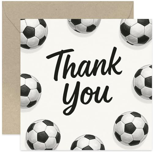 Premium Dankeskarte für Fußballclub-Trainer, für Männer oder Frauen vom Team, innen blanko, mit Umschlag
