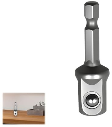 50 mm Socket Spanner Insert - 1/4 Inch Hex to 1/2 Inch Square Adapter for Impact Drivers, Impact Driver Socket Adapter, Heavy-Duty Steel Construction, Durability and Performance (Grey)