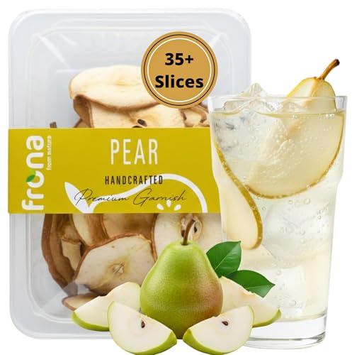Frona Dried Pear Slices – 35+ Slices, 100% Natural Cocktail Garnish, 150g Pack, for Martini, Prosecco cocktails, Rum highballs, Fruit Tarts and Cakes, Premium Eco-Friendly Vegan Botanicals