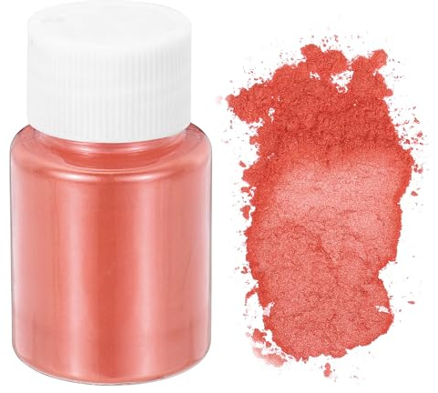 QUARKZMAN Mica Pulver 10g Kosmetik Grade Glimmerpulver 600 Mesh Mica Powder Epoxidharz Farbe Pigmentpulver für Gießharz Seifenfarbe Kerzenfarbstoff DIY Nagellack und Lipgloss Rot