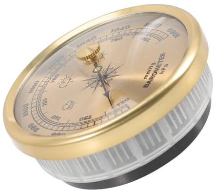 Toyvian Aneroidbarometer mit Zifferblatt für Zuhause und Terrasse Multifunktional Einstellbar Kompaktes Raumbarometer zur Luftdruckmessung Wetterfestes Hygrometer