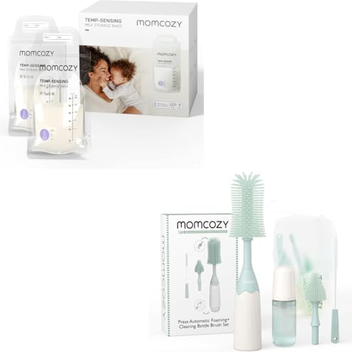 Momcozy Storage Bags 120 PCS and Innovative Baby Bottle Brush Set