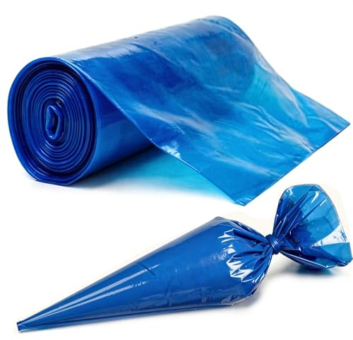 G4GADGET 21 Blue Disposable Piping Bags (100 Bags / 1 Roll) – Heavy Duty Icing Piping Bag for Cakes, Cupcakes, Pastry & Baking – Food Safe, Tear Resistant Piping Bag Nozzles Compatible