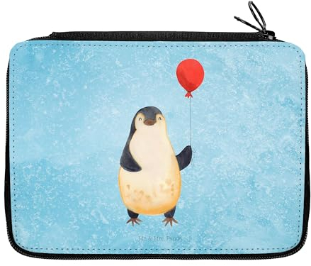 Mr. & Mrs. Panda Federtasche Pinguin Luftballon - Geschenk, Freundin, Jahrmarkt, Bleistiftetui, Schreibmappe, Federmäppchen, Mäppchen, Kirmes, Motivation, Schreibetui, Glück, Liebe, Geschenkidee