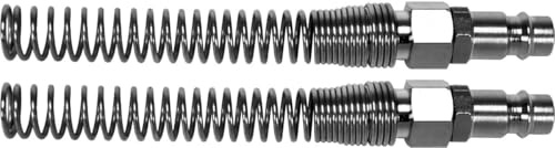 Druckluft Schnell-Kupplung 2 Stück 1/4' Einstecknippel Schlauchanschluss mit Knickschutz Innen-Ø 5-6mm, Aussen-Ø 8-10mm, Ausführung:Stecknippel Male Ø6x10mm