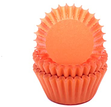 Miss Bakery's House® Mini-Muffinförmchen Standard - Ø 32 mm x 20 mm - Orange - 200 Stück - Papier-Backförmchen - für kleine Cupcakes, Muffins, Pralinen