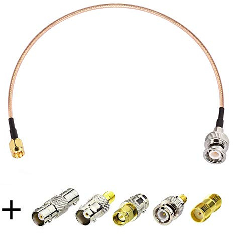 Superbat SMA auf BNC Kabel 15cm SMA Stecker auf BNC Stecker RG316 Kabel + 5 Stück Adapter Kit SMA auf BNC Kabel SMA BNC Adapter Kit für Antennen Wireless LAN Geräte WiFi Radio Externe Antenne