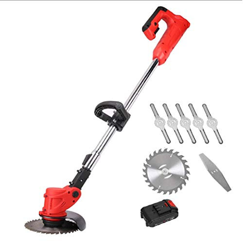 Powerful Electric Strimmer Household Lawn Mower Telescopic Lightweight Lawn Edger Cutter for Tree Branch Hedges DIY Lawn Garden Care Tool,15 Cm Cutting Width,Red