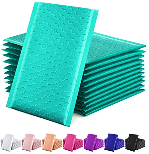 GSSUSA Luftpolster-Versandtaschen, 10,2 x 20,3 cm, Blaugrün, 50 Stück