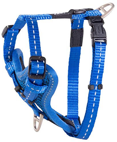 Rogz Utility Control Hundegeschirr, gepolstert, mit Zwei-Punkt-Lenkung, Blau, Größe S