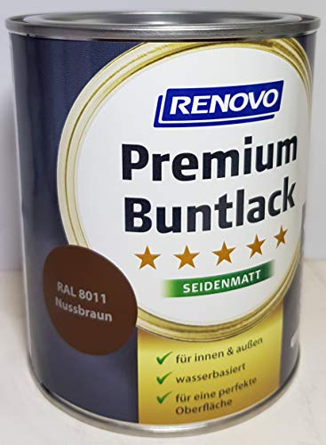 125 ml RENOVO Premium Buntlack seidenmatt, RAL 8011 Nussbraun