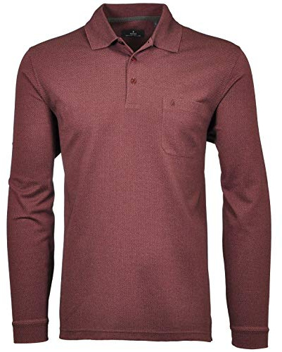 RAGMAN Herren Poloshirt Langarm Weinrot-061, XXL