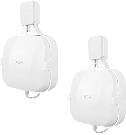 HOLACA Outlet Wandhalterung für eero Pro 6 Tri-Band Mesh Wi-Fi 6 Systeme, platzsparende Halterung, einfach zu bewegen, Kabel-Management für eero 6 ohne störende Drähte und Schrauben (2 Stück)