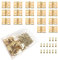 Aabellay 50PCS Mini Pure Copper Hinges Retro Brass Hinges with Screws for Wooden Box Jewelry Chest Box Cabinet DIY Accessories - 10 x 8mm/0.4 x 0.3inch –Brass