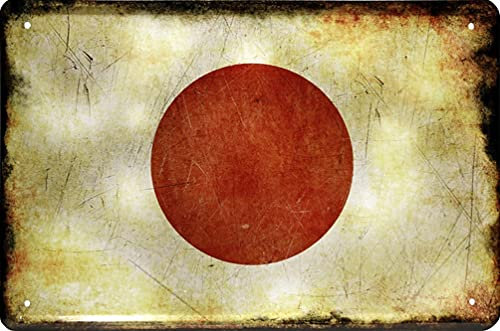 Bandera de países de las naciones, bandera de la bandera nacional, placa de chapa, placa de pared, placa para puerta, 20 x 30 cm, Japón 1553