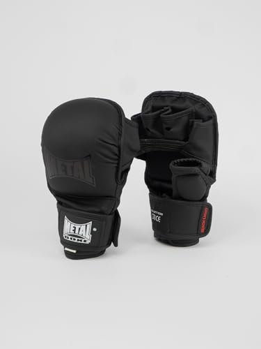 METAL BOXE - Guantes de Combate Libre MMA Strike, Color Negro Claro, S