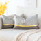 Artscope 2er Set Kissenbezug für Sofa Auto Schlafzimmer Luxuriöser Moderne Minimalist Goldenen Ledernähten Wellenstreifen Dekokissen Kissenhülle Kissen Fall 30x50cm (Silber)