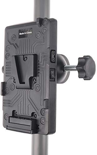 Hersmay V-Mount Akku Platte Batterieplatte Netzteil mit D-Tap Ausgang & Klemme für Sony/Canon/Nikon/Panasonic DSLR Videokamera A7 II III Gh4/5/5S Fotga A50 Monitor etc,Kamera Monitor,LED Licht