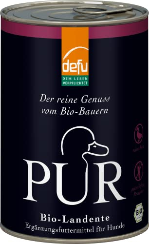 defu Hundefutter | 1 x 400 g | PUR Bio Landente | Premium Bio Nassfutter | Ergänzungsfuttermittel für Hunde