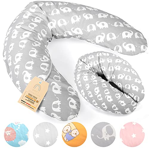 Baby's Stillkissen XXL - 190cm Schwangerschaftskissen mit Bezug - Geprüftes Schwangerschaft Kissen für Baby & Erwachsene - Kuscheliges Stillkissen Seitenschläferkissen & Lagerungskissen Erwachsene