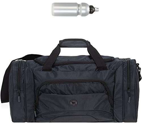 Sporttasche Elephant Color XL Reisetasche 1298 Black + Trinkflasche | Damen Herren Saunatasche Tasche mit Nassfach Schuhfach Sport Fitness Sauna Reise Gym Bag sehr groß