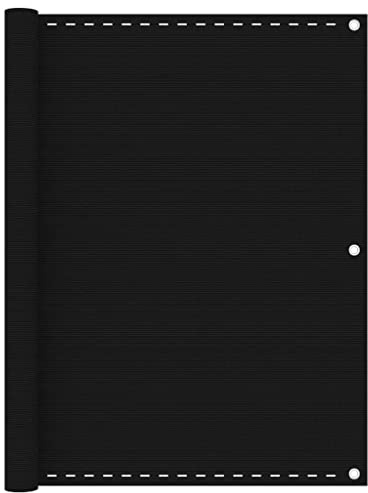 vidaXL Balkon-Sichtschutz Schwarz 120x600 cm HDPE