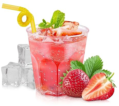 Hejo Vasos de Plástico Desechables de Polipropileno, Vasos Transparente de Reutilizable, Vasos Plástico Duro, Ideal para Fiestas, Cumpleaños, Picnic- 200 ml, 40 Unidades