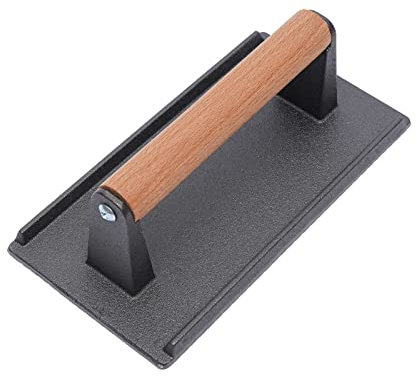 Steak Press Meat Press 21 * 10.5cm for Kitchen Craft Heavy Cast Flat Iron Steak & Burger BBQ Grill Hand Press,Square