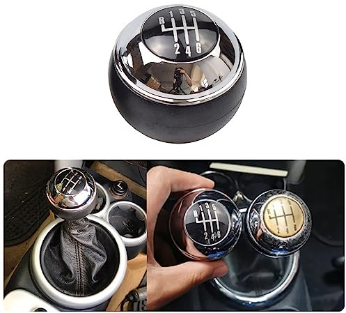 Kakulkomen 5/6 Gang Auto Schaltknauf Schalthebel Hand Ball für Mini R50 One D R52 R53 Cooper S 3-Türer 2001 2002 2003 2004 2005-2008 (6 Gänge)