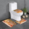 BONDIJ Badematte, saugfähiges 3-teiliges Badezimmerteppich-Set, rutschfest, Weihnachtsbäume, Kerzen, Badematte, Konturmatte und WC-Deckel