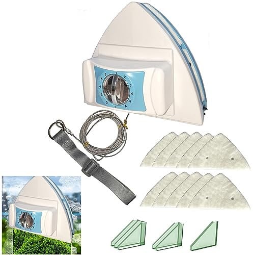Hooha Magnetischer Fensterreiniger für 8-40mm Fenster Water-Filled Fensterputzer Doppelseiten Magnetisch Professionell Fensterwischer Enthält insgesamt 30 Schwämme (Regulierbarer Magnetische 8-40mm)