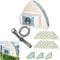 Hooha Magnetischer Fensterreiniger für 8-40mm Fenster Water-Filled Fensterputzer Doppelseiten Magnetisch Professionell Fensterwischer Enthält insgesamt 30 Schwämme (Regulierbarer Magnetische 8-40mm)