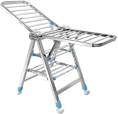 ATYUJKB Turmwäscheständer Klappbar Mit Rollen, Trockengestell Badewanne Edelstahl, Multifunktional Wäscheständer, Wäscheständer Für Den Innen Und Außenbereich (160cm/63in)