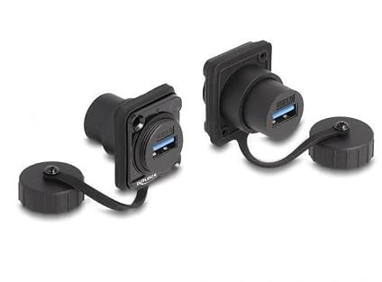 DeLOCK Typ-D-Modul USB 3.2 Gen 1 Buchse auf USB 3.2 Gen 1 Buchse mit Schutzkappe IP67 gegen Staub und Wasser Marke