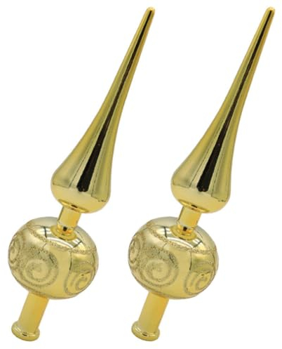 HOLIDYOYO 2 Stück Weihnachtsbaumspitzen Kugelförmige Weihnachtsbaumspitzen Dekorative Baumspitze Stern-Baumkronendekorationen Metallischer Weihnachtsbaumschmuck Für Weihnachtsfeiertage