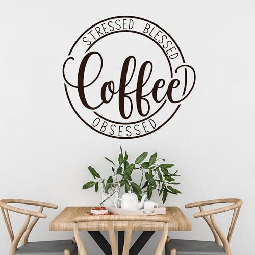 GRAZDesign Wandtattoo Herz Kaffee Coffee Wappen rund Büro Wandaufkleber Küche Esszimmer Cafe Deko selbstklebend - 32x30cm / weiss