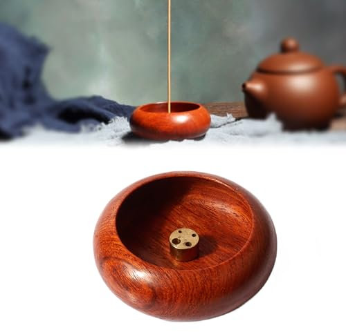 Tangger Porta Incenso buddha in legno porta incenso per bastoncini Bastone bruciatore di incenso Ciotola Buddista Porta incenso bruciatore Cattura Cenere in Legno