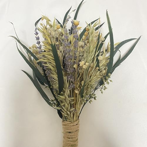 Bouquet di fiori secchi predisposti erba di pampa con gipsofila, eucalipto, erba di pampa, bouquet di fiori secchi di lavanda, decorazione bohemien per matrimoni, soggiorno, decorazione da tavola